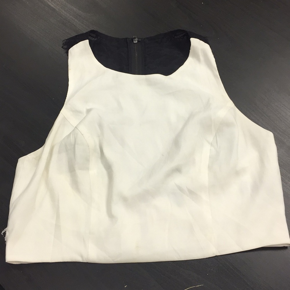 Off white crop top laced on the back